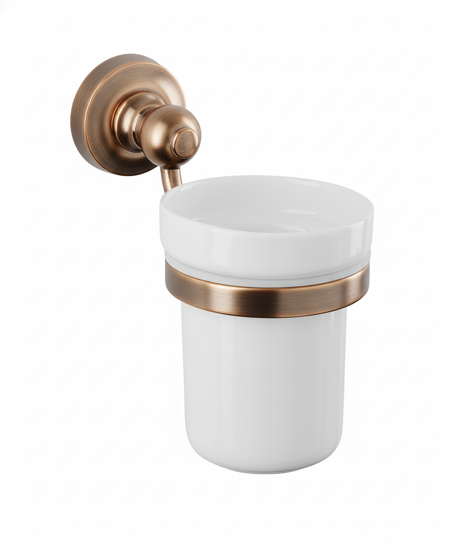 Weathered Copper CERAMIC TUMBLER in a traditional style compatible with Barber Wilsons, Lefroy Brooks, Rudge, and Chadder & Co.