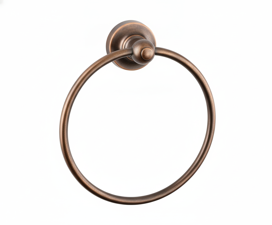 Weathered Copper TOWEL RING in a traditional style compatible with Barber Wilsons, Lefroy Brooks, Rudge, and Chadder & Co.