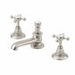 Nickle plate 3 holed basin mixer deck mounted in a traditional style compatible with Barber Wilsons, Lefroy Brooks, Rudge, and Chadder & Co.