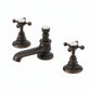 Weathered Copper 3 holed basin mixer deck mounted in a traditional style compatible with Barber Wilsons, Lefroy Brooks, Rudge, and Chadder & Co.