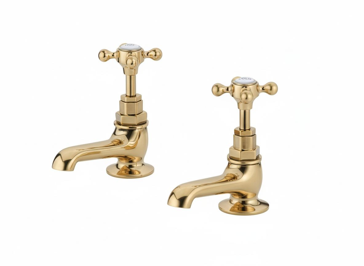 Antique Gold BASIN TAP LONG NOSED (PN-1640) in a traditional style compatible with Barber Wilsons, Lefroy Brooks, Rudge, and Chadder & Co.