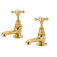 Polished Brass BASIN TAP LONG NOSED (PN-1640) in a traditional style compatible with Barber Wilsons, Lefroy Brooks, Rudge, and Chadder & Co.