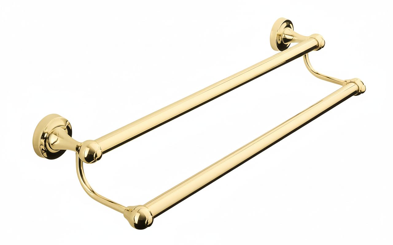 Antique Gold 600 DOUBLE TOWEL RAIL in a traditional style compatible with Barber Wilsons, Lefroy Brooks, Rudge, and Chadder & Co.