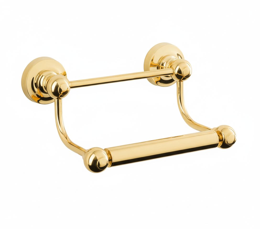 Antique Gold BAR ROLL HOLDER in a traditional style compatible with Barber Wilsons, Lefroy Brooks, Rudge, and Chadder & Co.