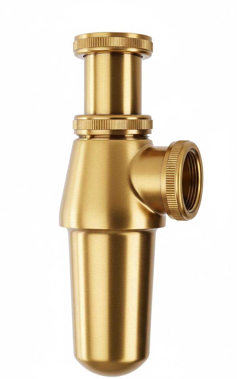 Antique Gold BASIN BOTTLE TRAP in a traditional style compatible with Barber Wilsons, Lefroy Brooks, Rudge, and Chadder & Co.