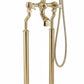 Antique Gold Bath Mixer on Standpipe Legs in a traditional style compatible with Barber Wilsons, Lefroy Brooks, Rudge, and Chadder & Co.
