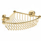 Antique Gold CORNER BASKET in a traditional style compatible with Barber Wilsons, Lefroy Brooks, Rudge, and Chadder & Co.