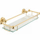 Antique Gold GLASS GALLERY SHELF in a traditional style compatible with Barber Wilsons, Lefroy Brooks, Rudge, and Chadder & Co.