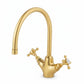 Antique Gold KITCHEN MIXER SINGLE HOLE in a traditional style compatible with Barber Wilsons, Lefroy Brooks, Rudge, and Chadder & Co.