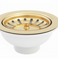 Antique Gold KITCHEN SINK WASTE in a traditional style compatible with Barber Wilsons, Lefroy Brooks, Rudge, and Chadder & Co.