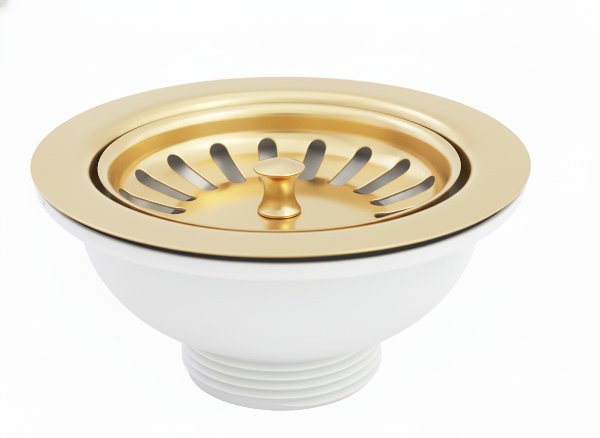 Antique Gold KITCHEN SINK WASTE in a traditional style compatible with Barber Wilsons, Lefroy Brooks, Rudge, and Chadder & Co.