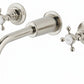 Brushed Nickel Weathered Brass 3 Holed basin Mixer Wall Mounted in a traditional style compatible with Barber Wilsons, Lefroy Brooks, Rudge, and Chadder & Co.