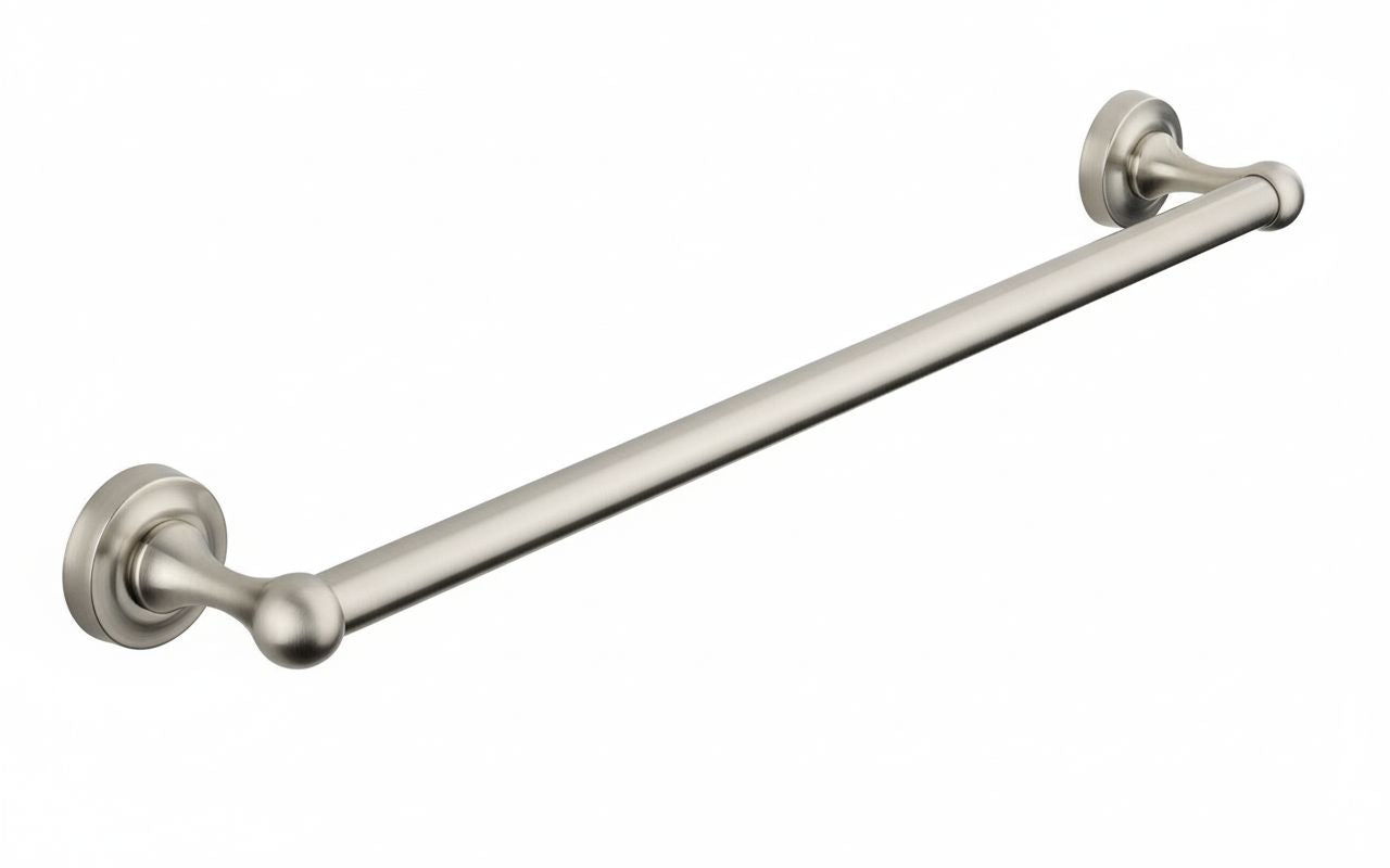Brushed Nickel 600MM TOWEL RAIL in a traditional style compatible with Barber Wilsons, Lefroy Brooks, Rudge, and Chadder & Co.