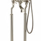 Brushed Nickel Bath Mixer on Standpipe Legs in a traditional style compatible with Barber Wilsons, Lefroy Brooks, Rudge, and Chadder & Co.