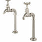 Brushed Nickel BIB TAPS EXTENDED upstand bibs in a traditional style compatible with Barber Wilsons, Lefroy Brooks, Rudge, and Chadder & Co.