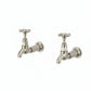 Brushed Nickel BIB TAPS ONLY in a traditional style compatible with Barber Wilsons, Lefroy Brooks, Rudge, and Chadder & Co.