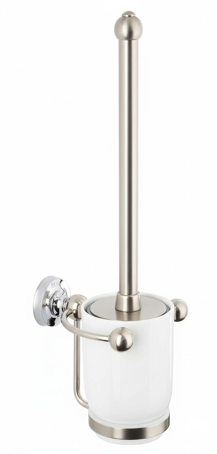 Brushed Nickel CERAMIC WALL BRUSH in a traditional style compatible with Barber Wilsons, Lefroy Brooks, Rudge, and Chadder & Co.