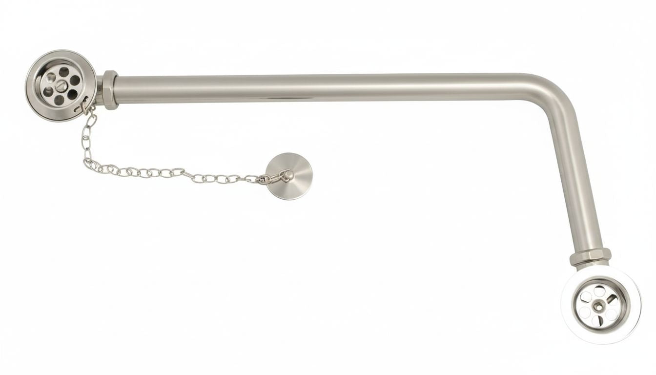 Brushed Nickel BATH WASTE EXSPOSED (PN-1550) in a traditional style compatible with Barber Wilsons, Lefroy Brooks, Rudge, and Chadder & Co.