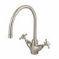 Brushed Nickel KITCHEN MIXER SINGLE HOLE in a traditional style compatible with Barber Wilsons, Lefroy Brooks, Rudge, and Chadder & Co.