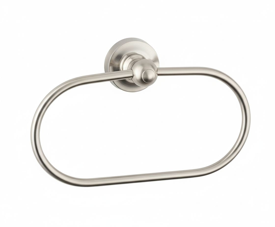 Brushed Nickel OVAL TOWEL RAIL in a traditional style compatible with Barber Wilsons, Lefroy Brooks, Rudge, and Chadder & Co.