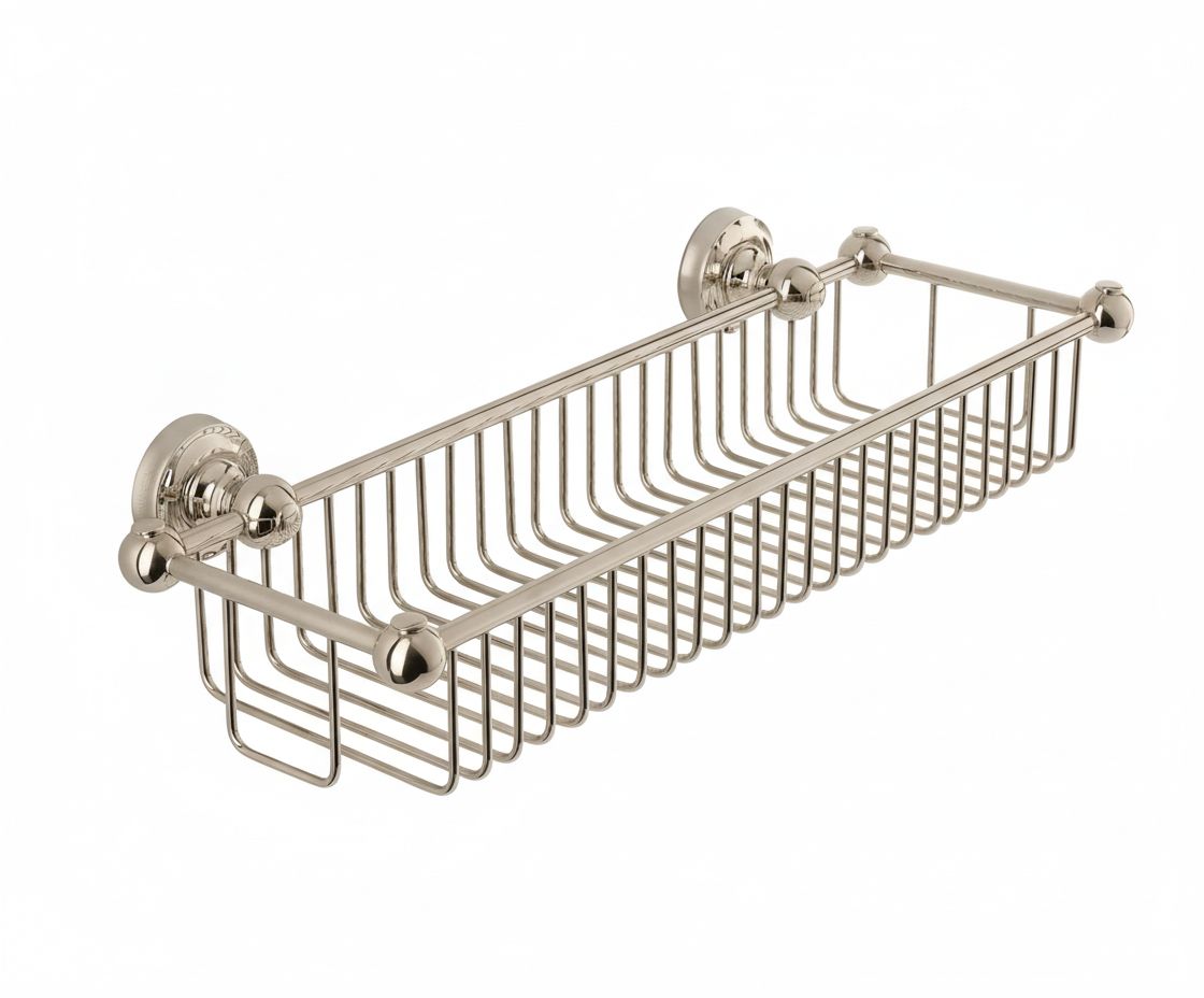 Brushed Nickel SPONGE BASKET in a traditional style compatible with Barber Wilsons, Lefroy Brooks, Rudge, and Chadder & Co.