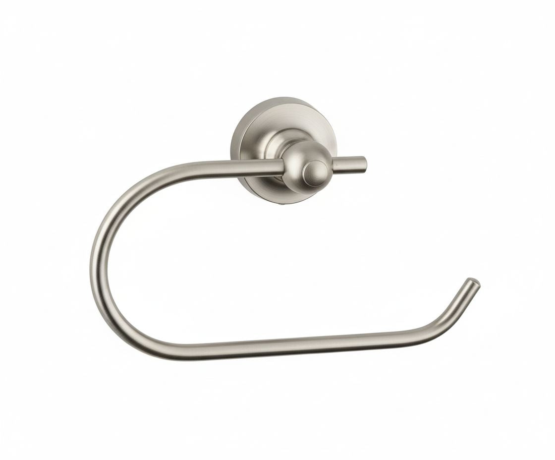 Brushed Nickel WIRE PAPER HOLDER in a traditional style compatible with Barber Wilsons, Lefroy Brooks, Rudge, and Chadder & Co.