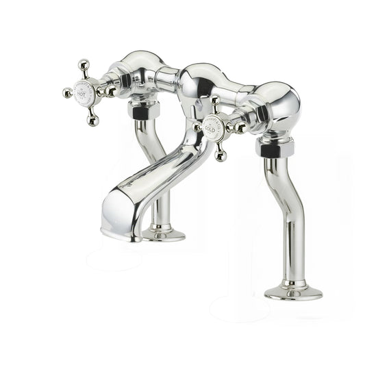 Chrome Plate Bath Filler Deck  Mounted in a traditional style compatible with Barber Wilsons, Lefroy Brooks, Rudge, and Chadder & Co.