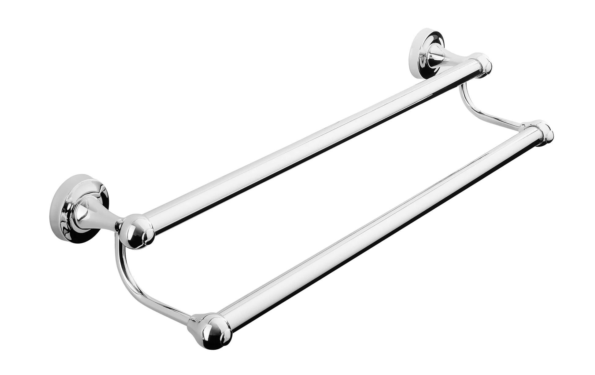 Chrome Plate 600 DOUBLE TOWEL RAIL in a traditional style compatible with Barber Wilsons, Lefroy Brooks, Rudge, and Chadder & Co.
