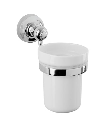 Chrome Plate CERAMIC TUMBLER in a traditional style compatible with Barber Wilsons, Lefroy Brooks, Rudge, and Chadder & Co.