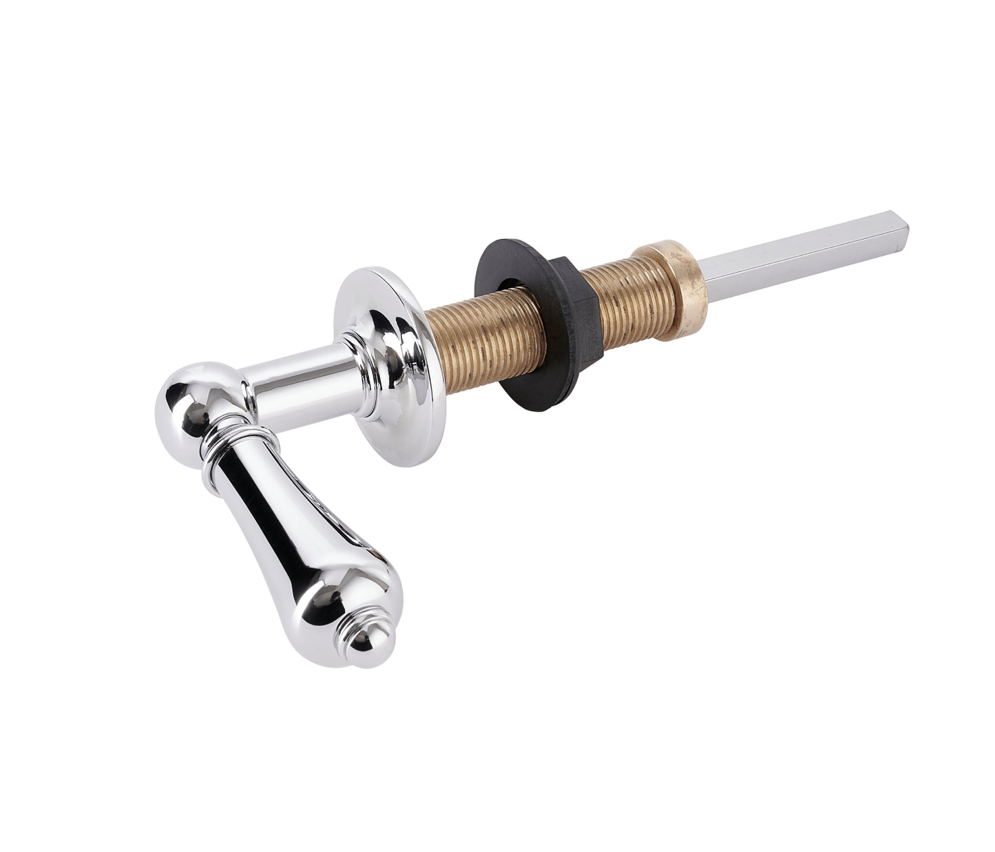Chrome Plate CISTERN LEAVE SOLID HANDLE in a traditional style compatible with Barber Wilsons, Lefroy Brooks, Rudge, and Chadder & Co.