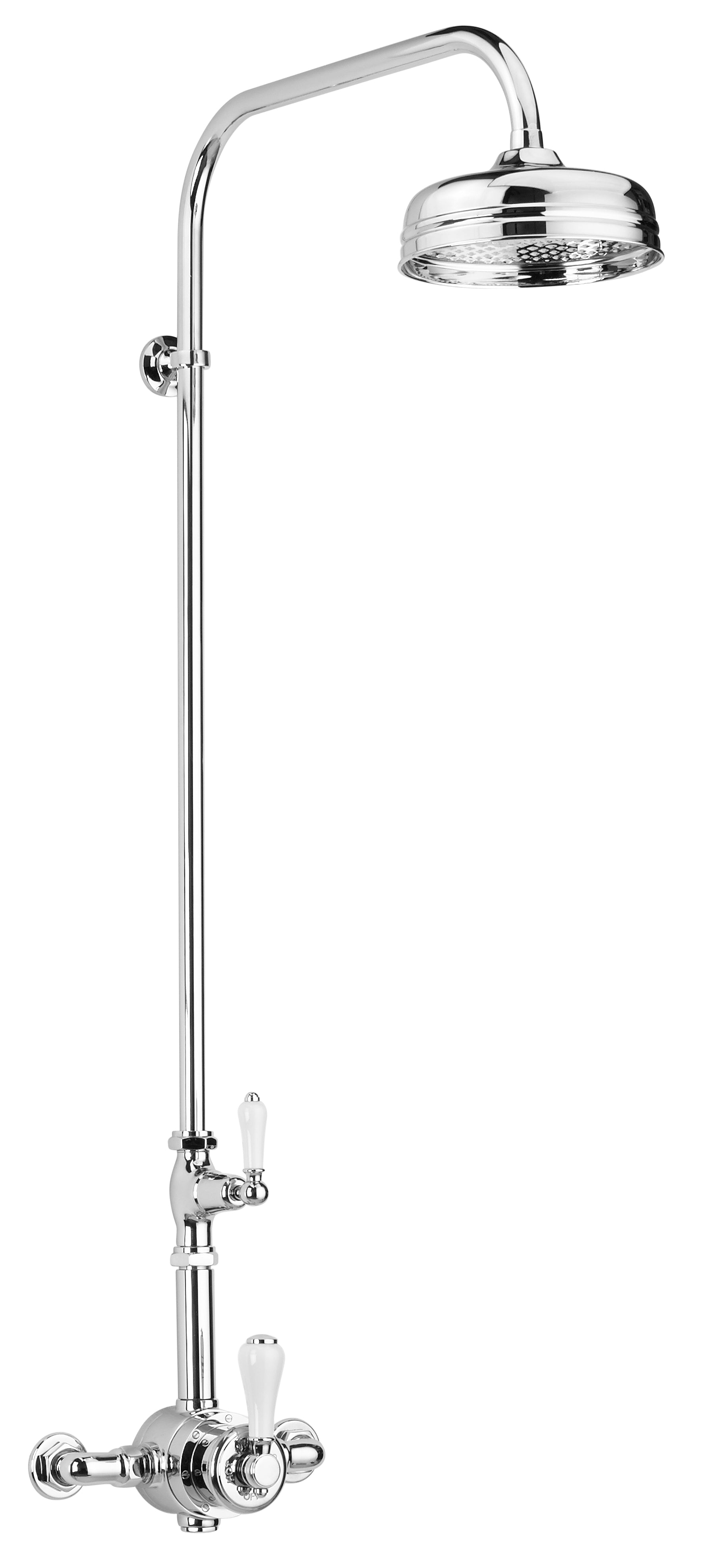 Chrome Plate EXSPOSED SHOWER STANDARDED THERMO in a traditional style compatible with Barber Wilsons, Lefroy Brooks, Rudge, and Chadder & Co.