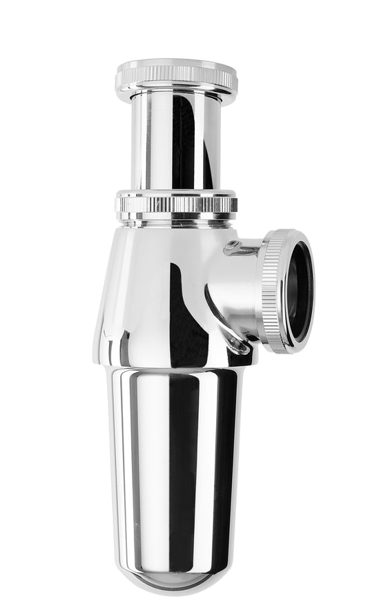 Chrome Plate BASIN BOTTLE TRAP in a traditional style compatible with Barber Wilsons, Lefroy Brooks, Rudge, and Chadder & Co.