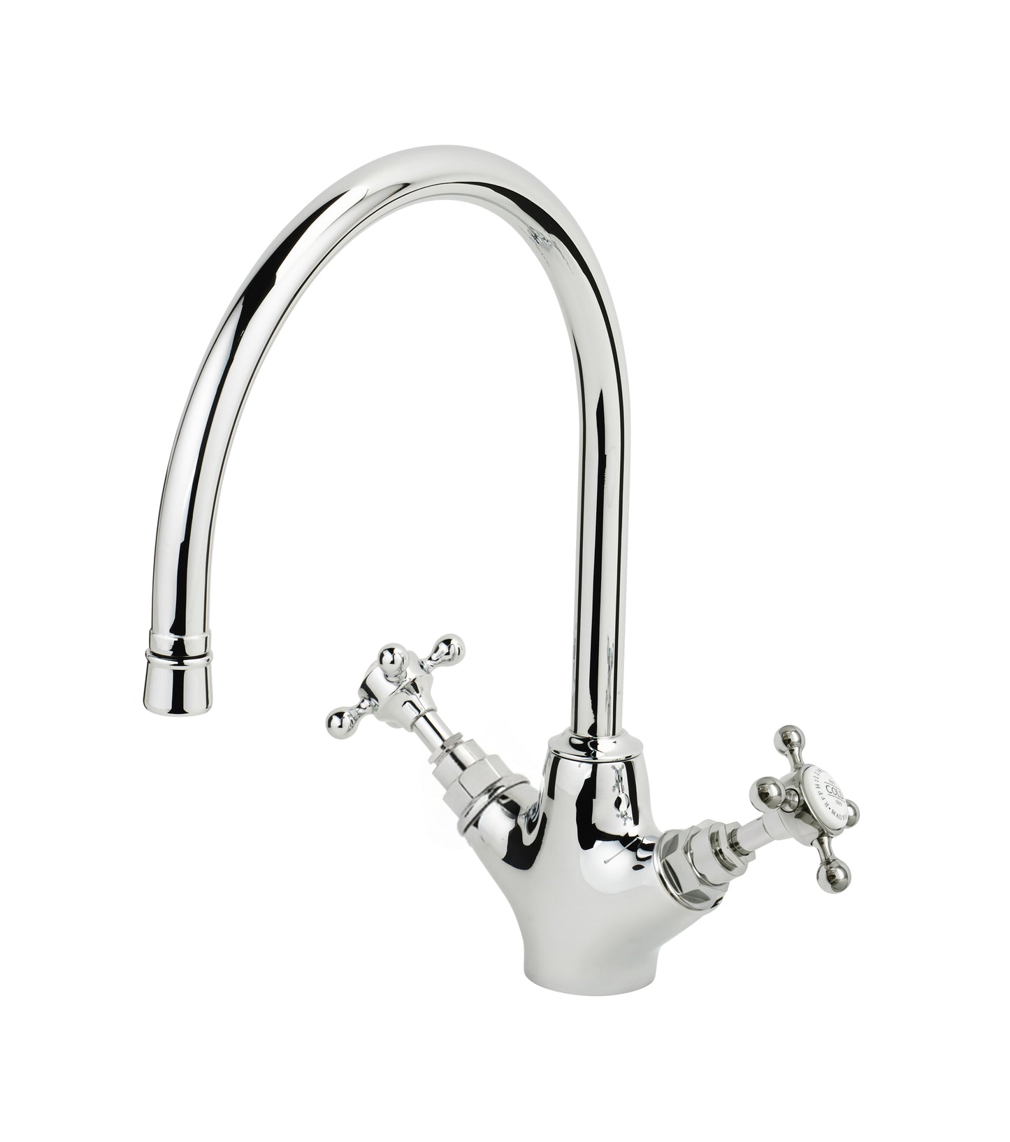Chrome Plate KITCHEN MIXER SINGLE HOLE in a traditional style compatible with Barber Wilsons, Lefroy Brooks, Rudge, and Chadder & Co.