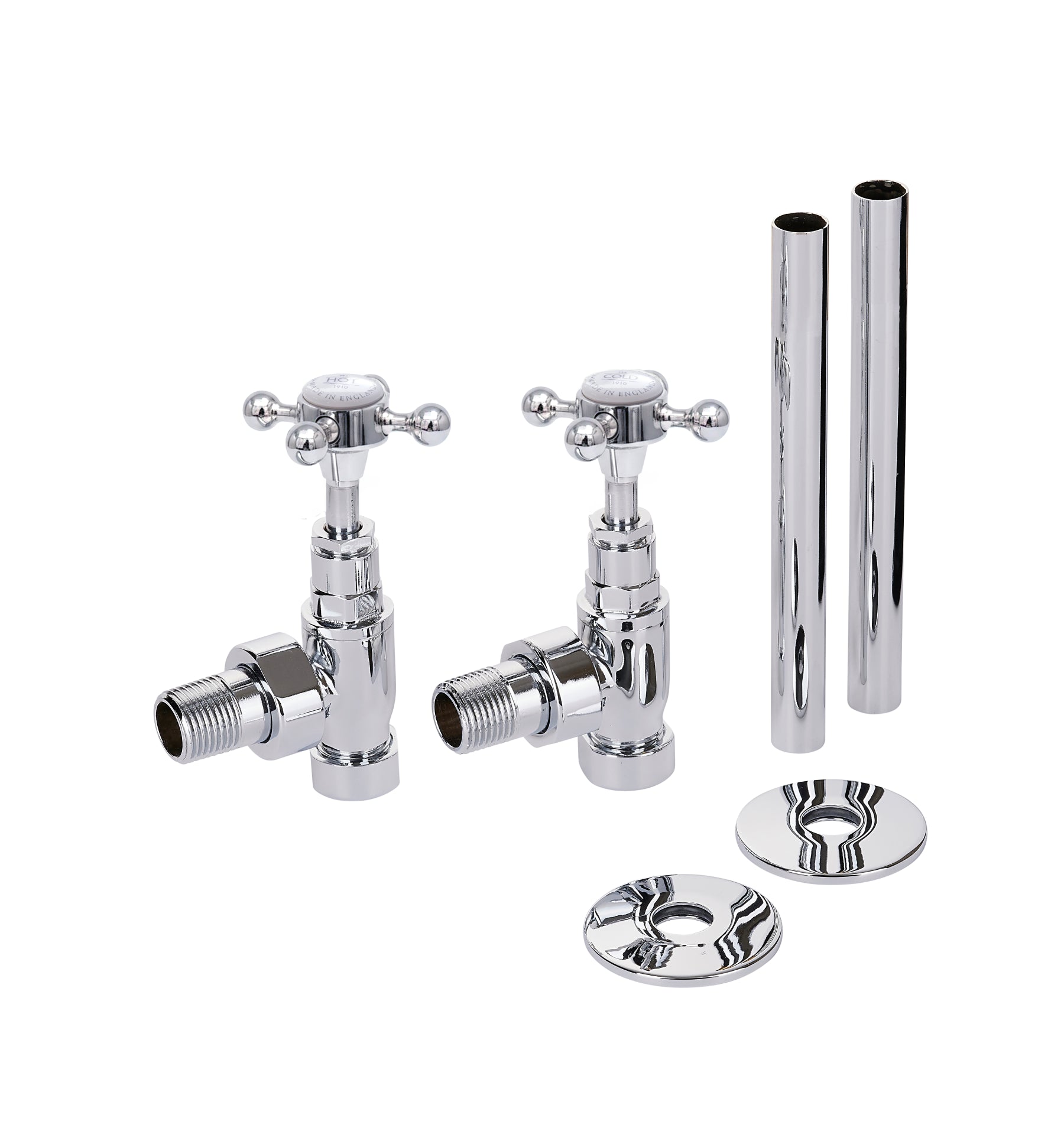 Chrome Plate RADIATOR VALES in a traditional style compatible with Barber Wilsons, Lefroy Brooks, Rudge, and Chadder & Co.