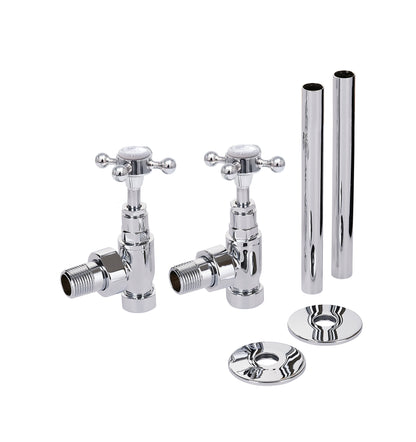 Chrome Plate RADIATOR VALES in a traditional style compatible with Barber Wilsons, Lefroy Brooks, Rudge, and Chadder & Co.