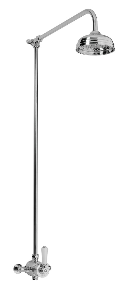 Chrome Plate EXSPOSED THERMOSTATIC SHOWER STANDARD SMALL TBHERMO in a traditional style compatible with Barber Wilsons, Lefroy Brooks, Rudge, and Chadder & Co.