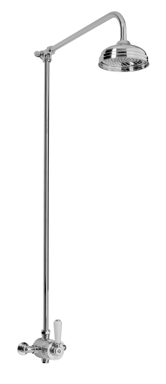 Chrome Plate EXSPOSED THERMOSTATIC SHOWER STANDARD SMALL TBHERMO in a traditional style compatible with Barber Wilsons, Lefroy Brooks, Rudge, and Chadder & Co.