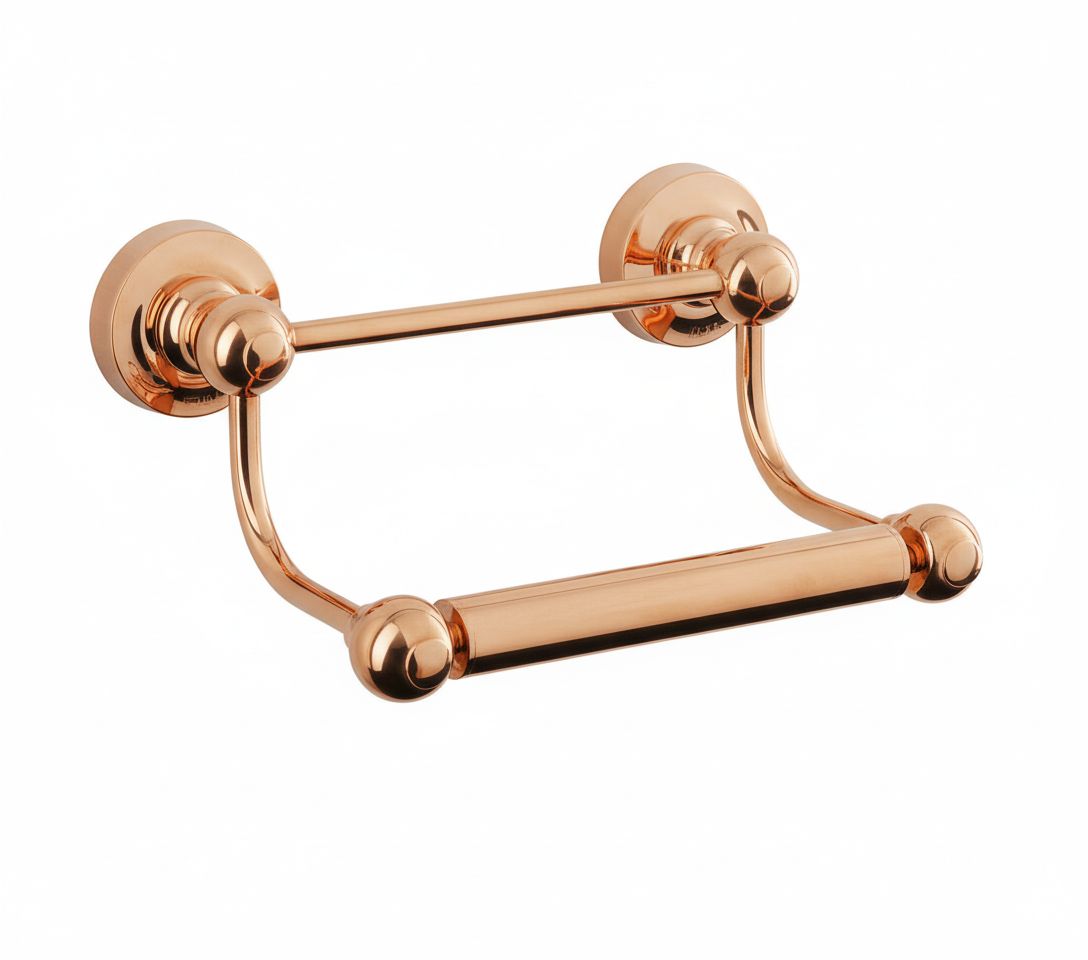 French Copper BAR ROLL HOLDER in a traditional style compatible with Barber Wilsons, Lefroy Brooks, Rudge, and Chadder & Co.