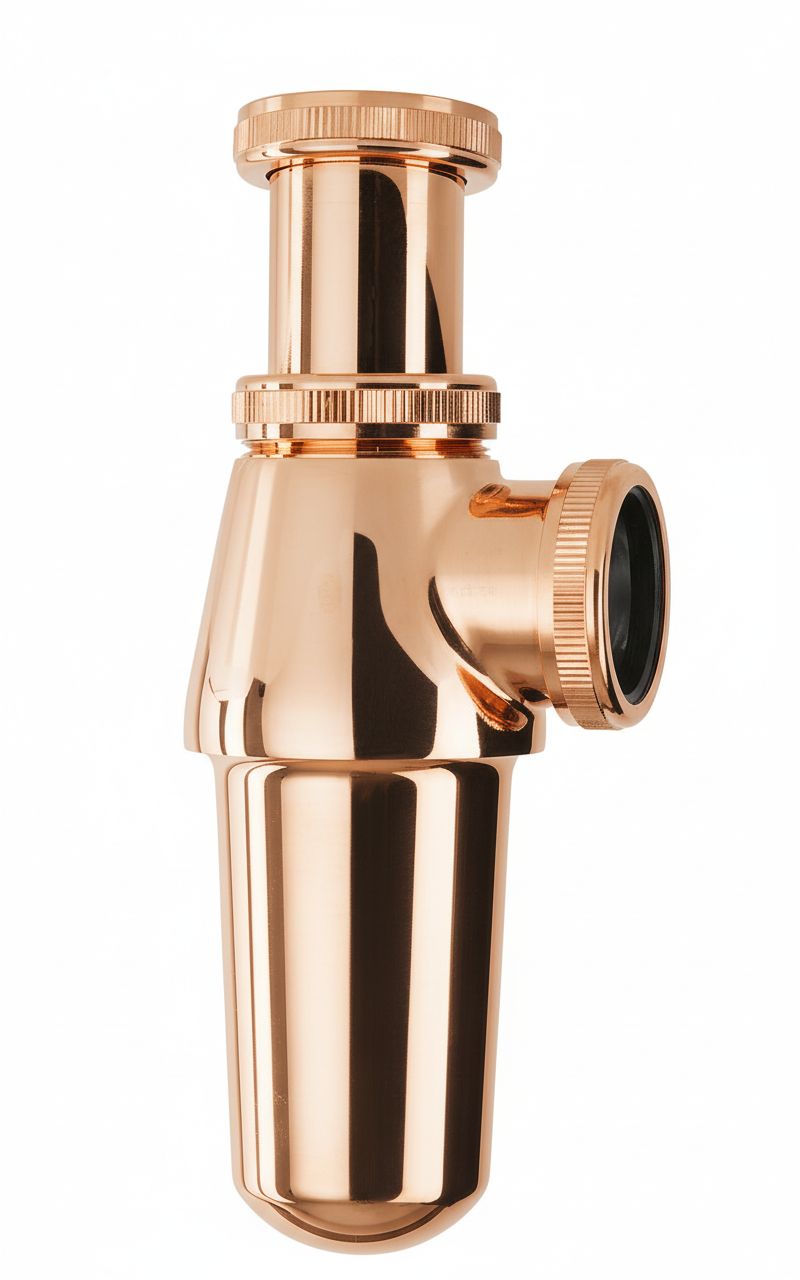 French Copper BASIN BOTTLE TRAP in a traditional style compatible with Barber Wilsons, Lefroy Brooks, Rudge, and Chadder & Co.