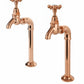 French Copper BIB TAPS EXTENDED upstand bibs in a traditional style compatible with Barber Wilsons, Lefroy Brooks, Rudge, and Chadder & Co.