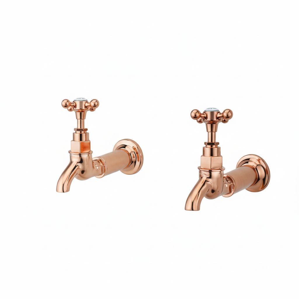 French Copper BIB TAPS ONLY in a traditional style compatible with Barber Wilsons, Lefroy Brooks, Rudge, and Chadder & Co.