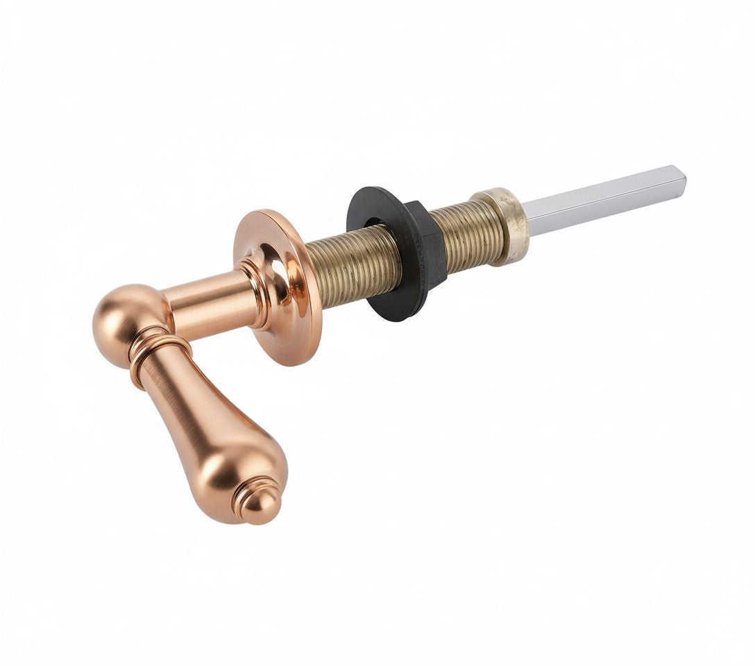 French Copper CISTERN LEAVE SOLID HANDLE in a traditional style compatible with Barber Wilsons, Lefroy Brooks, Rudge, and Chadder & Co.