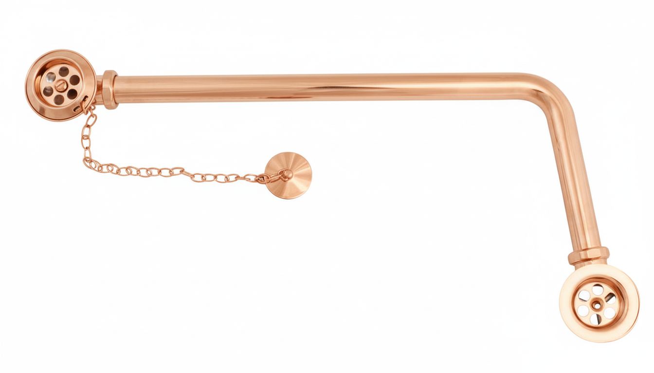 French Copper BATH WASTE EXSPOSED (PN-1550) in a traditional style compatible with Barber Wilsons, Lefroy Brooks, Rudge, and Chadder & Co.