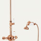 French Copper EXSPOSED THERMOSTATIC SHOWER AND HANDSET CRADLE KIT in a traditional style compatible with Barber Wilsons, Lefroy Brooks, Rudge, and Chadder & Co.