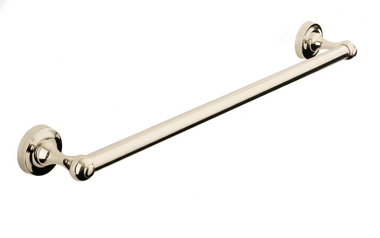 Nickel Plate 600MM TOWEL RAIL in a traditional style compatible with Barber Wilsons, Lefroy Brooks, Rudge, and Chadder & Co.