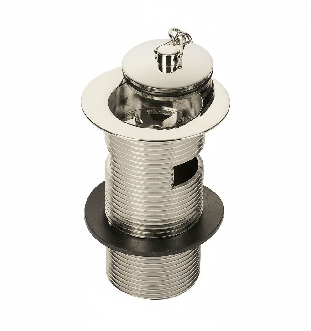 Nickel Plate BASIN WASTE in a traditional style compatible with Barber Wilsons, Lefroy Brooks, Rudge, and Chadder & Co.