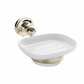 Nickel Plate CERAMIC SOAP DISH in a traditional style compatible with Barber Wilsons, Lefroy Brooks, Rudge, and Chadder & Co.