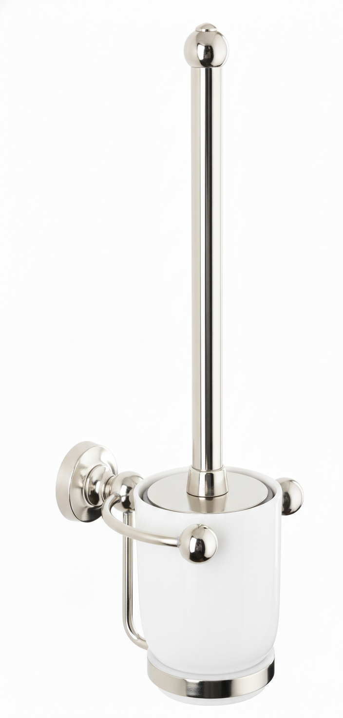 Nickel Plate CERAMIC WALL BRUSH in a traditional style compatible with Barber Wilsons, Lefroy Brooks, Rudge, and Chadder & Co.