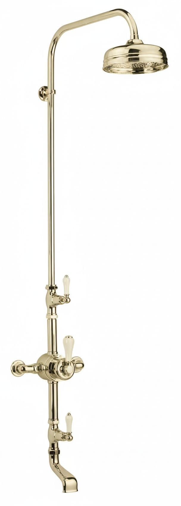 Nickel Plate EXSPOSED THERMOSTATIC SHOWER AND 170MM SPOUT in a traditional style compatible with Barber Wilsons, Lefroy Brooks, Rudge, and Chadder & Co.