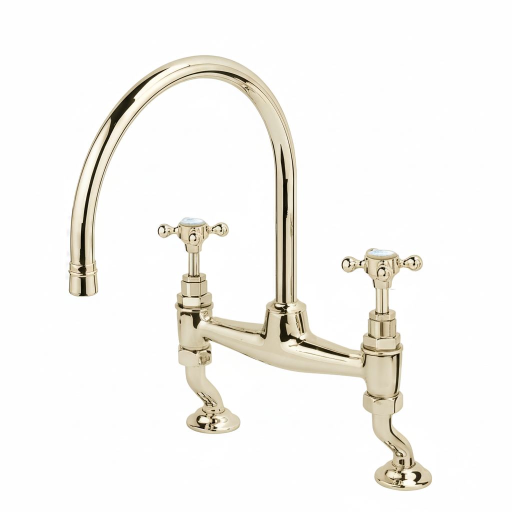 Nickel Plate KITCHEN MIXE WITH SWANECK in a traditional style compatible with Barber Wilsons, Lefroy Brooks, Rudge, and Chadder & Co.